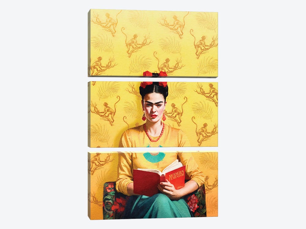 Frida Reading by Amanda Greenwood 3-piece Art Print