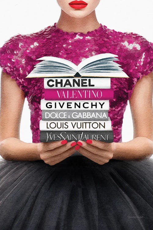 Reading Fashion Books In Magenta