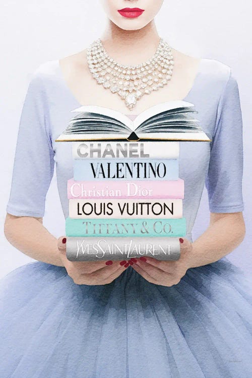 Reading Fashion Books In Blue