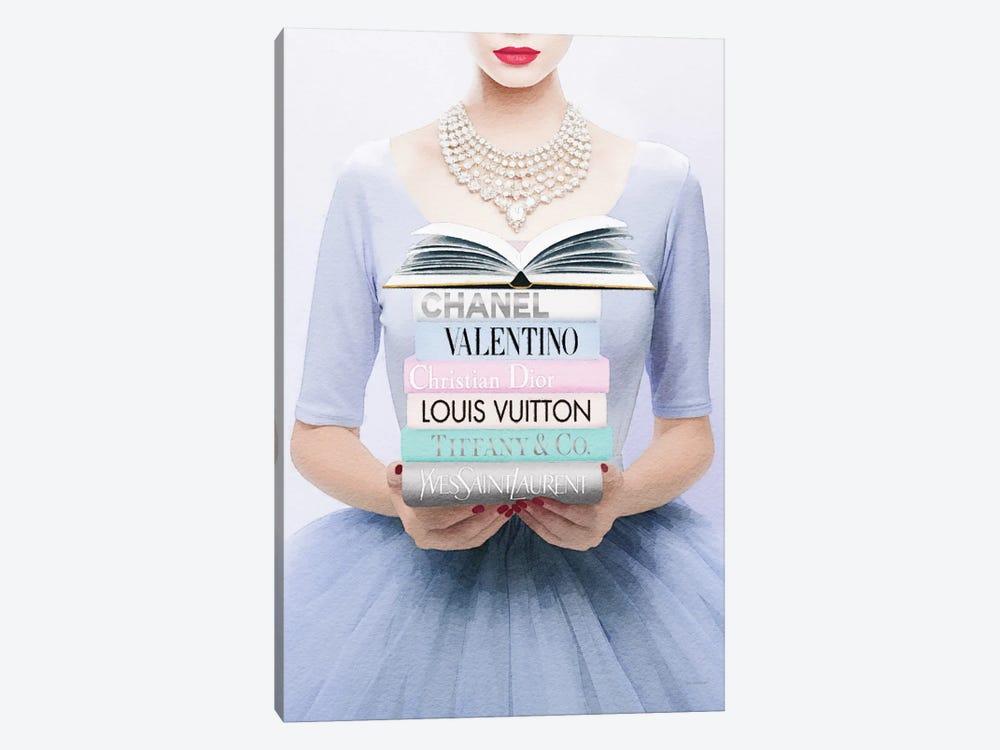 Reading Fashion Books In Blue by Amanda Greenwood 1-piece Canvas Print