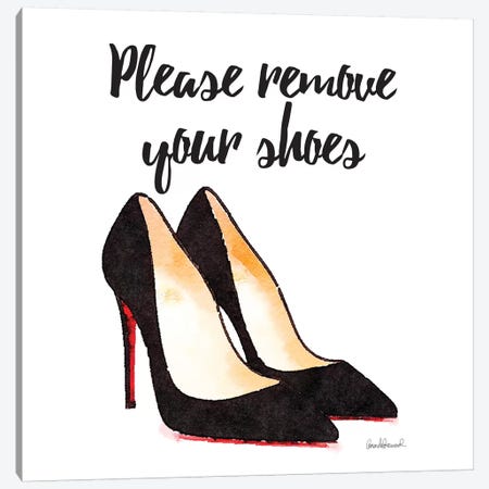 Please Remove Your Shoes, Square Canvas Print #GRE65} by Amanda Greenwood Canvas Print