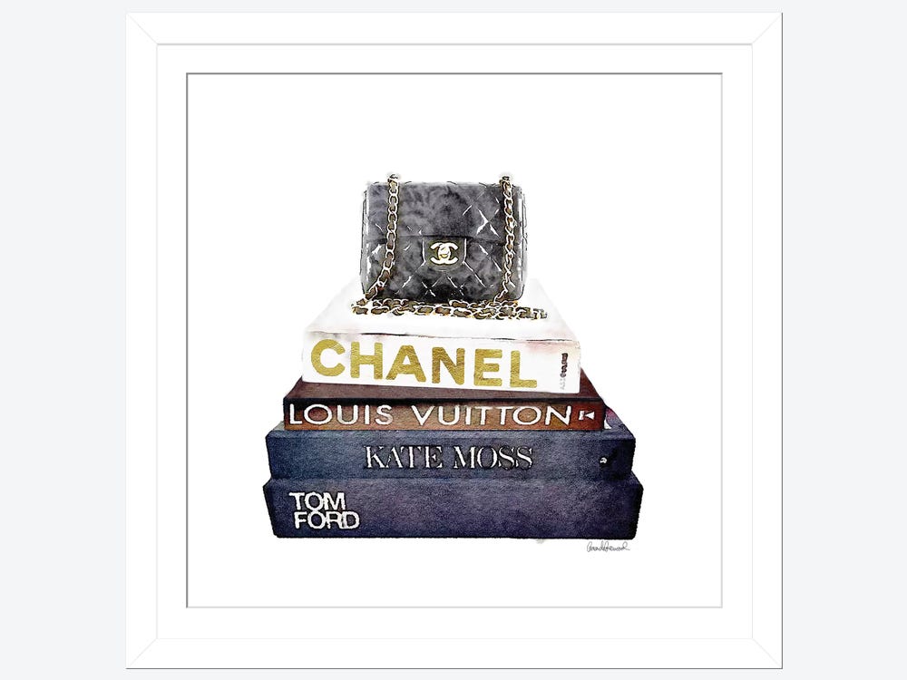 CHANEL WATERCOLOR PRINTED CANVAS AND LEATHER GOLD-TONE SHOULDER