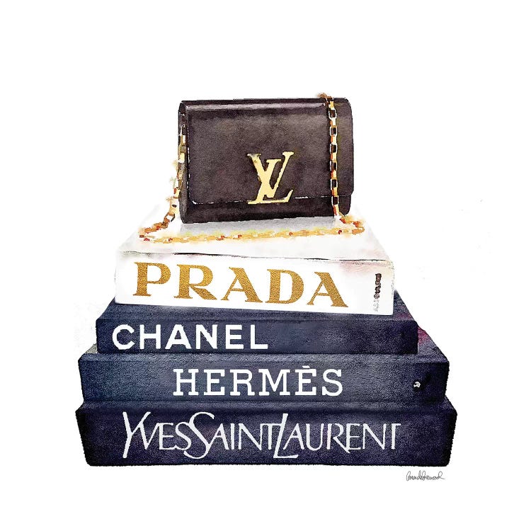 Stack Of Fashion Books With A Clutch Bag