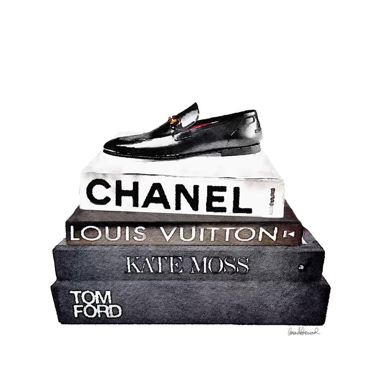 Stack Of Fashion Books With A Man's Shoe