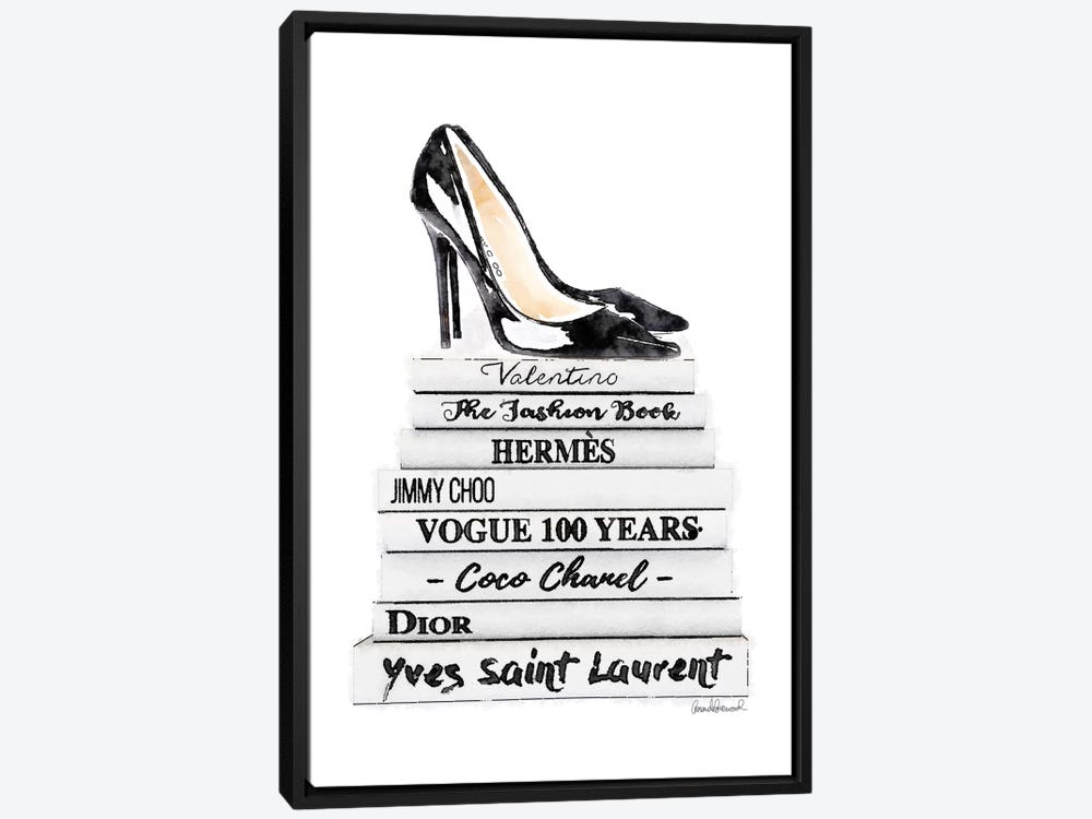 High Fashion Book Stack Black & White by Amanda Greenwood Fine Art Paper Print ( Fashion > Vogue art) - 24x16x.25