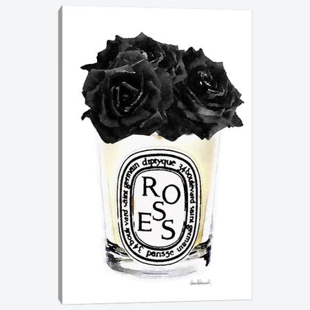 Candle With Black Roses Canvas Print #GRE97} by Amanda Greenwood Canvas Art