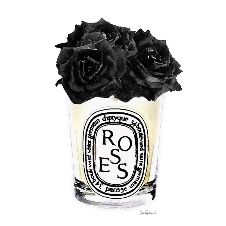 Candle With Black Roses, Square