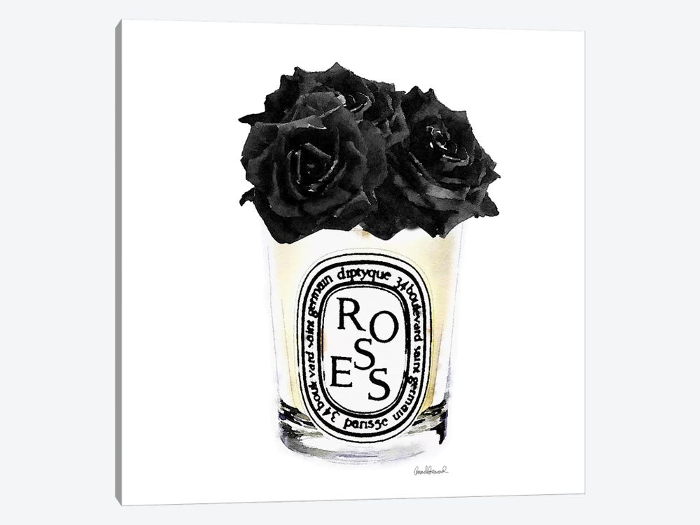 Candle With Black Roses, Square by Amanda Greenwood 1-piece Canvas Wall Art