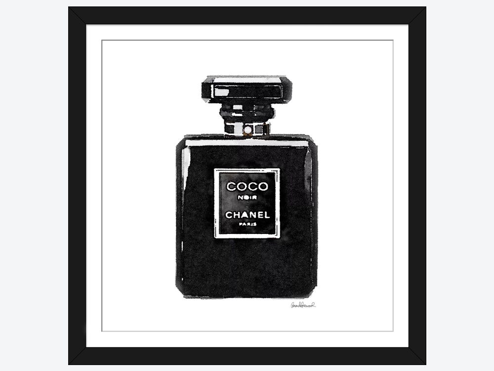 Framed Poster Prints - Coco Noir Perfume by Amanda Greenwood ( Fashion > Hair & Beauty > Perfume Bottles art) - 24x24x1
