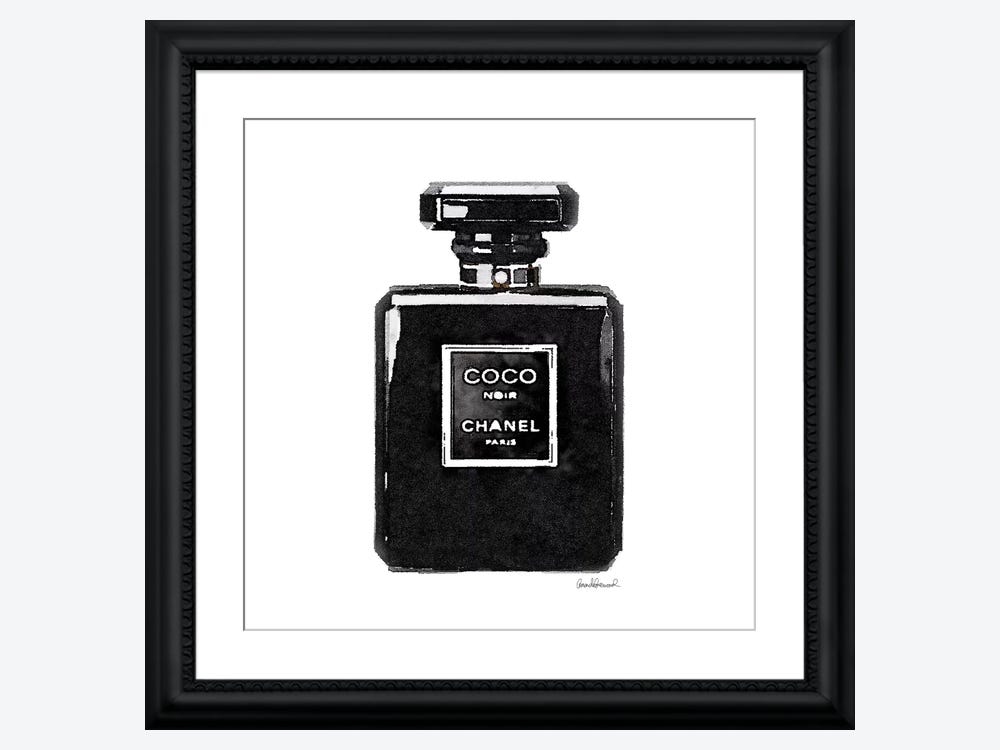 Framed Poster Prints - Coco Noir Perfume by Amanda Greenwood ( Fashion > Hair & Beauty > Perfume Bottles art) - 24x24x1