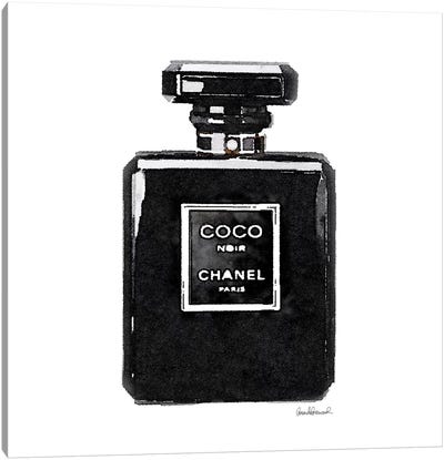 Coco Noir Perfume Canvas Art Print - Best of Fashion Art