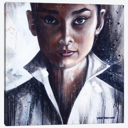 Audrey Hepburn Canvas Print #GRH1} by Shane Grammer Canvas Art