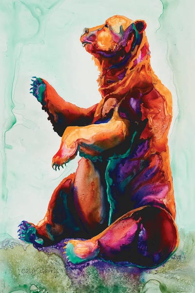 Straw Beary by Caly Garris framed canvas print