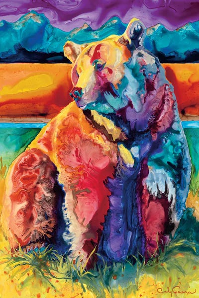 Brer Rainbow Bear by Caly Garris framed canvas print