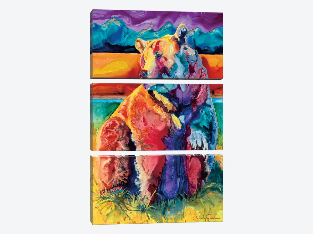 Brer Rainbow Bear by Caly Garris 3-piece Canvas Wall Art