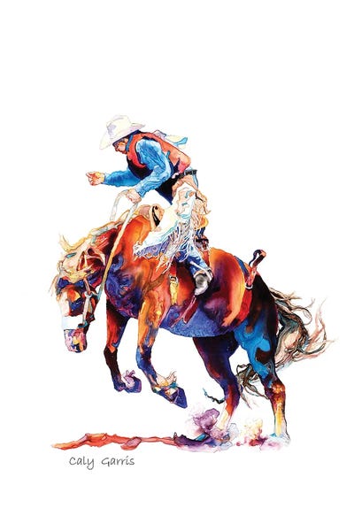 Bucking A by Caly Garris framed canvas print