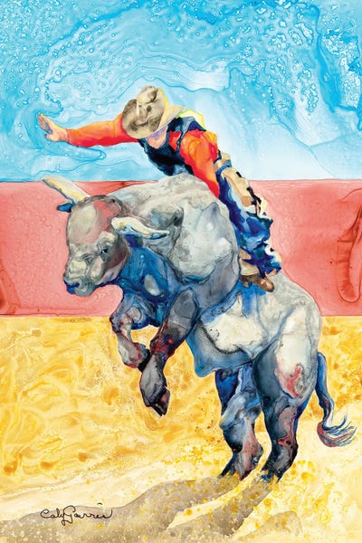 Bull Rider by Caly Garris framed canvas print