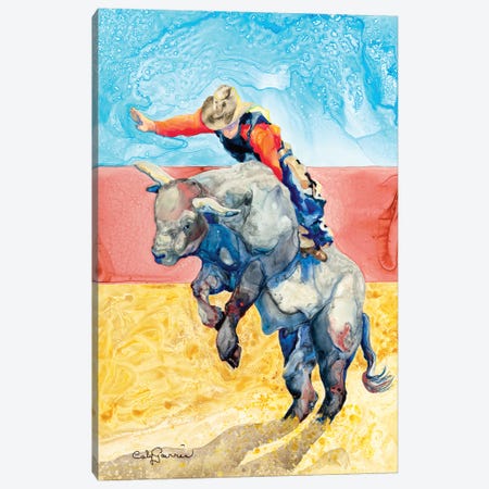 Bull Rider Canvas Print #GRL18} by Caly Garris Canvas Artwork