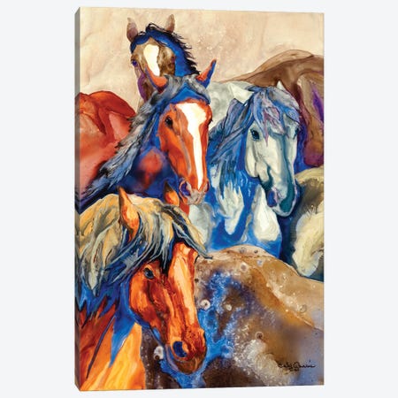 Close Quarters Horses Canvas Print #GRL21} by Caly Garris Canvas Print