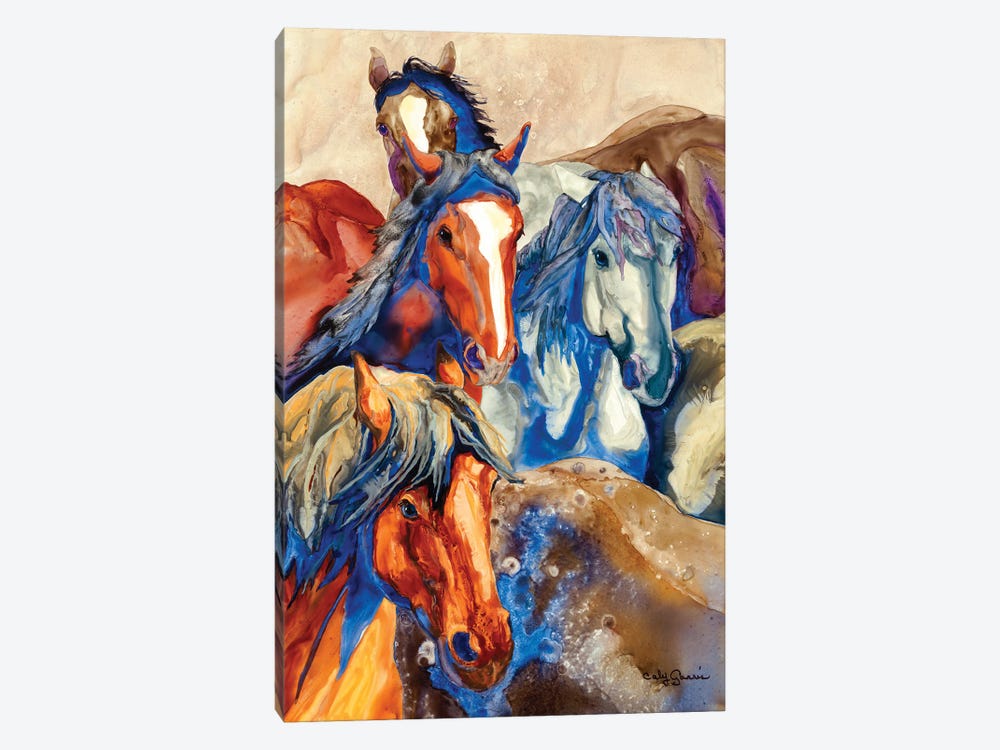 Close Quarters Horses by Caly Garris 1-piece Canvas Wall Art