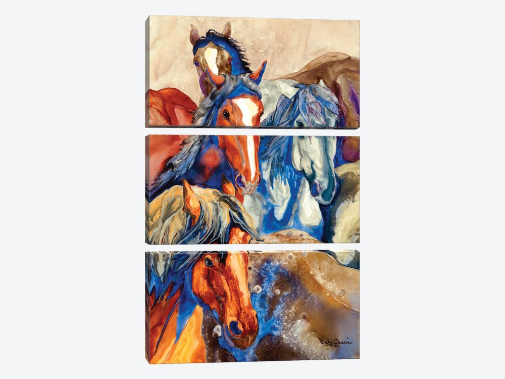 Close Quarters Horses by Caly Garris 3-piece Canvas Artwork