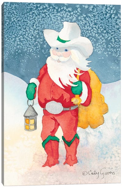 Cowboy Claus Christmas Canvas Art Print - Caly Garris
