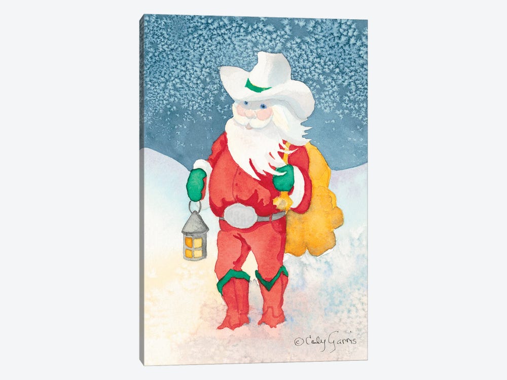 Cowboy Claus Christmas by Caly Garris 1-piece Canvas Art Print