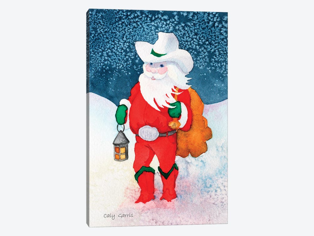 Cowboy Santa by Caly Garris 1-piece Canvas Wall Art