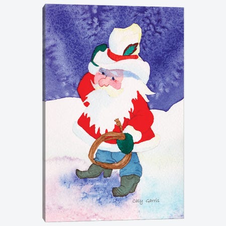 Cowboy Santa Canvas Print #GRL26} by Caly Garris Canvas Artwork