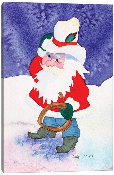 Cowboy Santa Canvas Art Print - Caly Garris