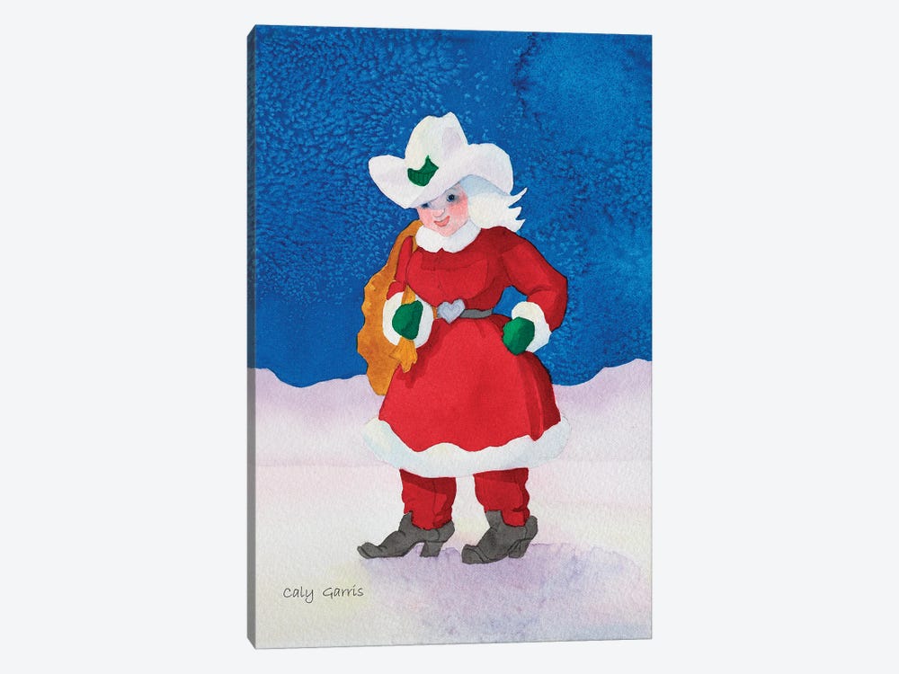 Cowgirl Mrs Claus by Caly Garris 1-piece Canvas Art