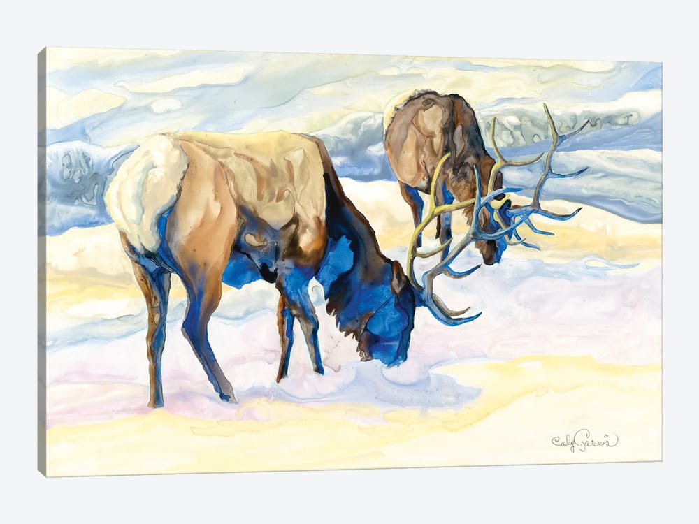 Elk Pair by Caly Garris 1-piece Canvas Print