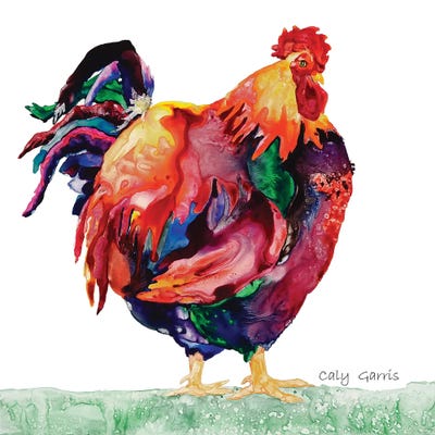 Rise And Shine Rooster Wood Sign Design by Caly Garris framed canvas print