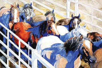 Round Up V by Caly Garris framed canvas print