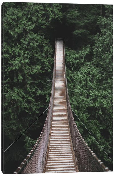 Lynn Valley Suspension Bridge Canvas Art Print - Vancouver Art