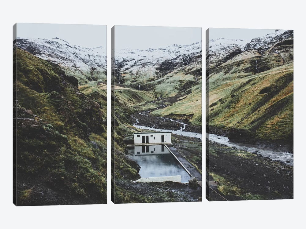 Seljavallalaug, Iceland by Luke Anthony Gram 3-piece Canvas Artwork