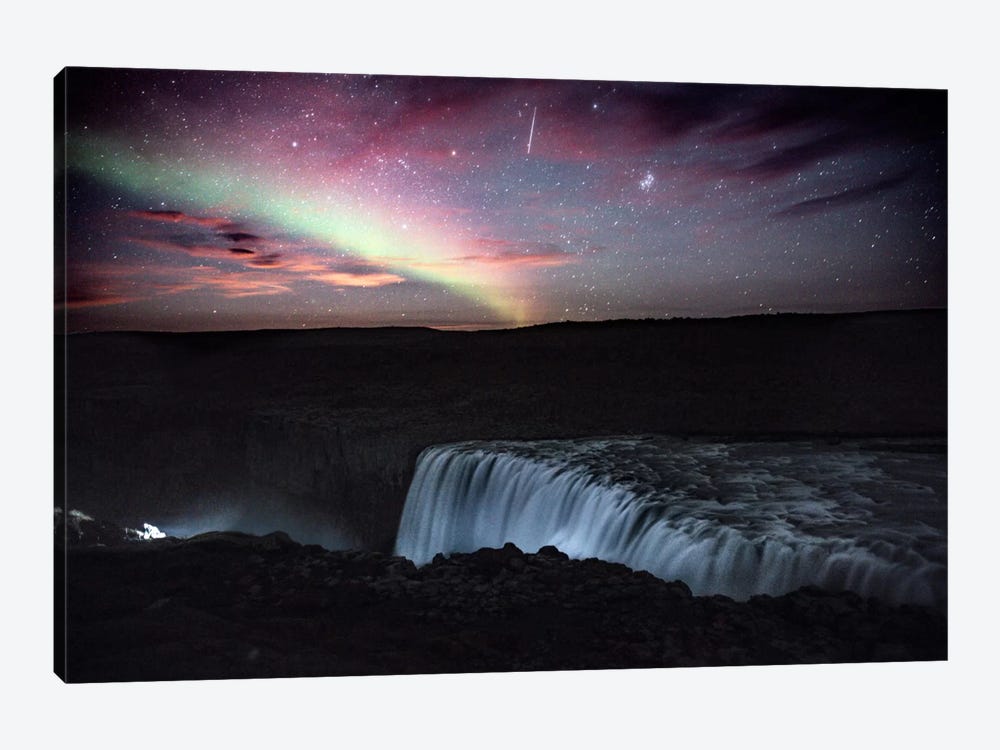 Aurora Borealis, Shooting Star, Rising Moon by Luke Anthony Gram 1-piece Canvas Art