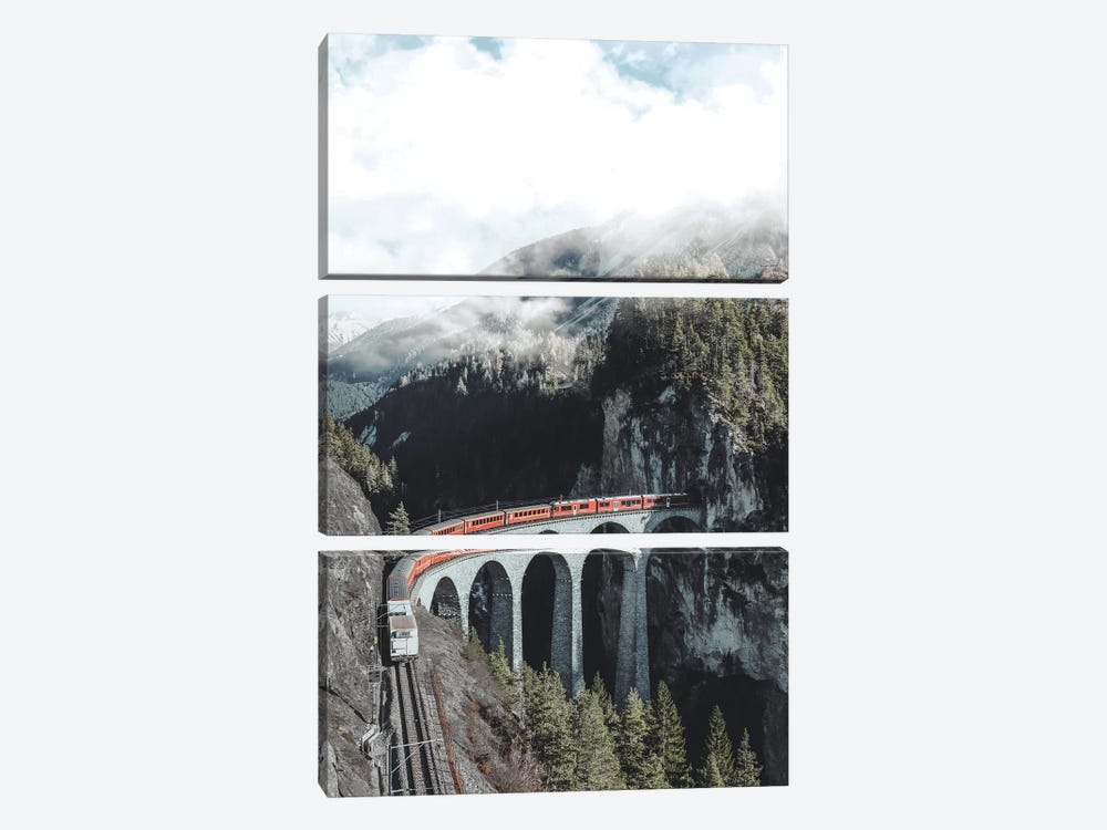 Landwasser Viaduct, Switzerland by Luke Anthony Gram 3-piece Canvas Wall Art