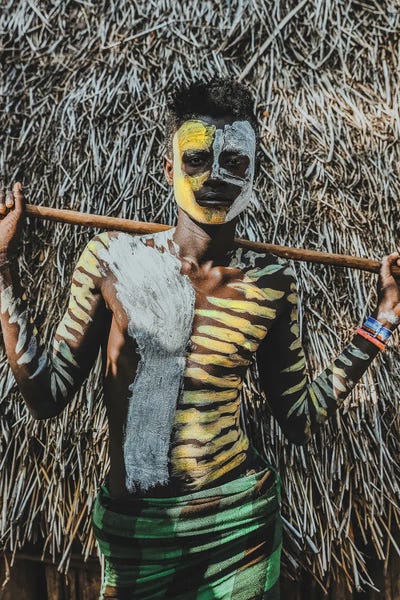 Karo Man, Ethiopia by Luke Anthony Gram canvas print