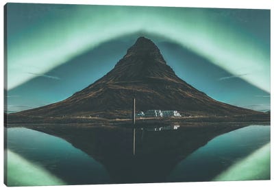 Kirkjufell, Iceland I Canvas Art Print - Aurora Borealis Art