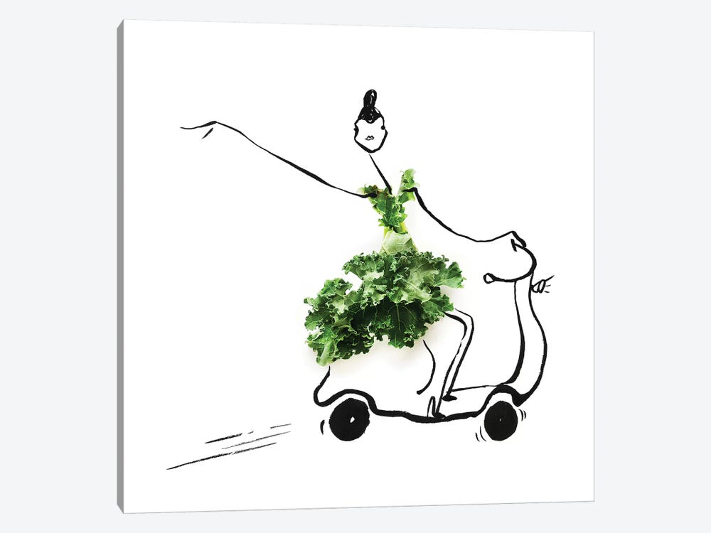 Kale Scooter by Gretchen Roehrs 1-piece Canvas Art Print