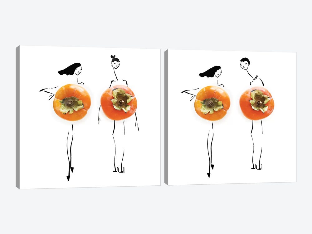 Persimmon Diptych by Gretchen Roehrs 2-piece Canvas Art