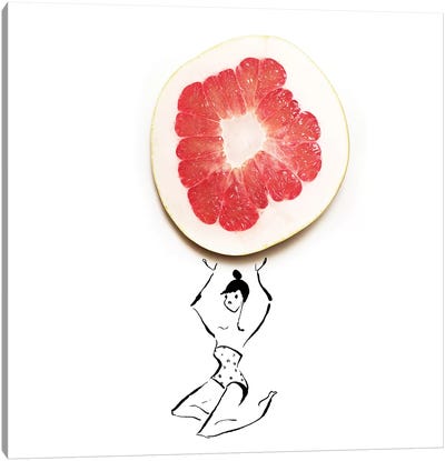 Grapefruit Canvas Art Print - Gretchen Roehrs
