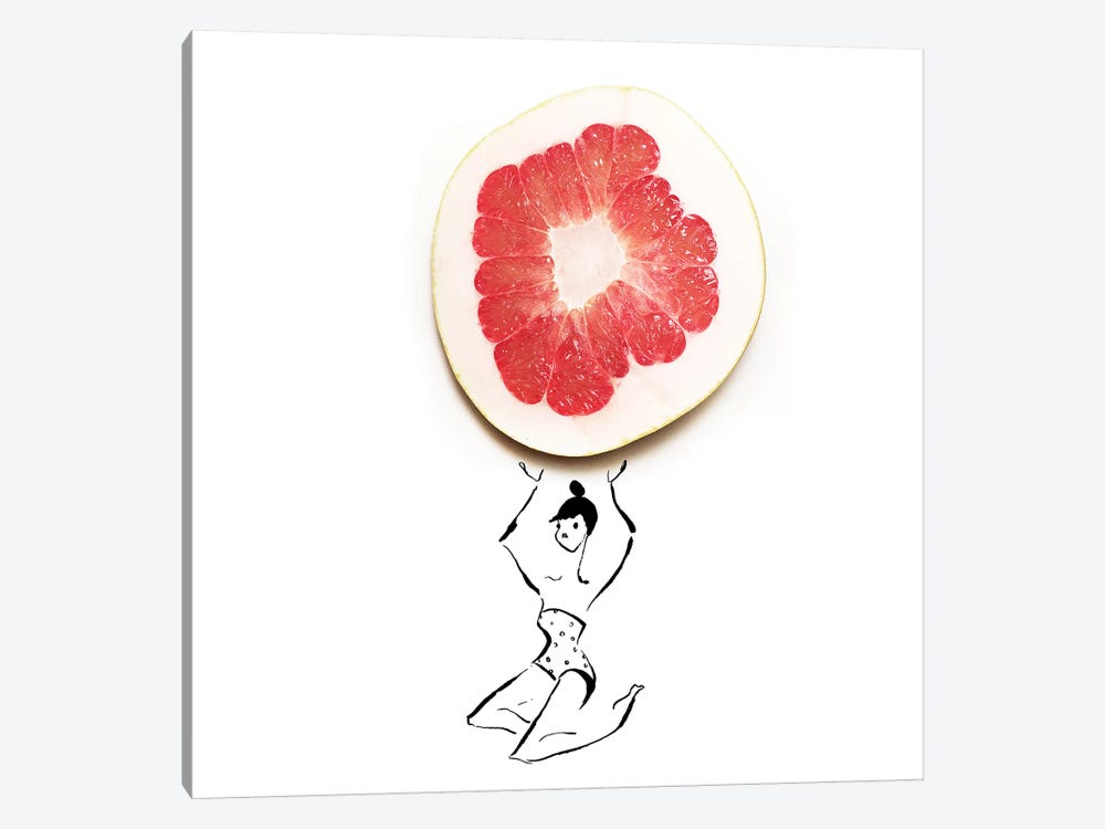 Grapefruit by Gretchen Roehrs 1-piece Canvas Print