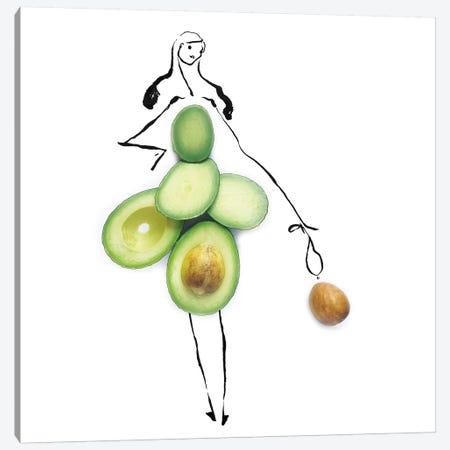 Green Avocado Canvas Print #GRR41} by Gretchen Roehrs Canvas Art Print