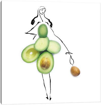 Green Avocado Canvas Art Print - Good Enough to Eat