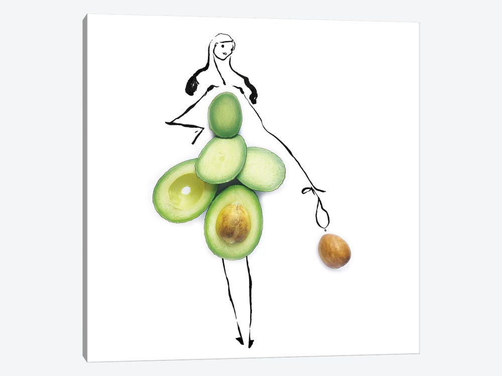 Green Avocado by Gretchen Roehrs 1-piece Canvas Wall Art