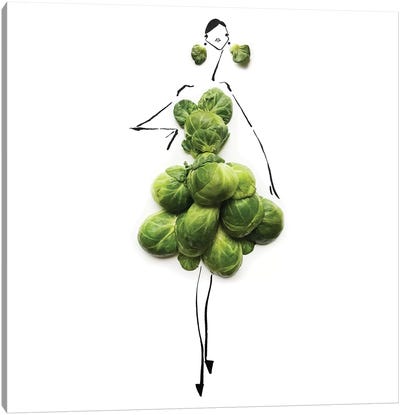 Green Sprouts Canvas Art Print - Vegetable Art