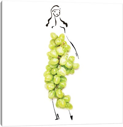 Green Grapes Canvas Art Print - Gretchen Roehrs
