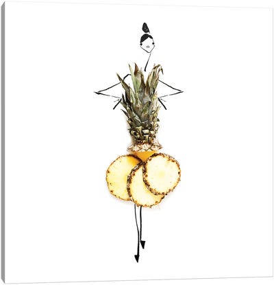 Pineapple  Canvas Art Print - Minimalist Kitchen Art